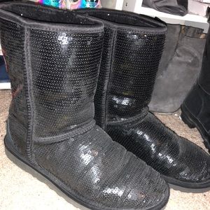 Black sequins UGG boots